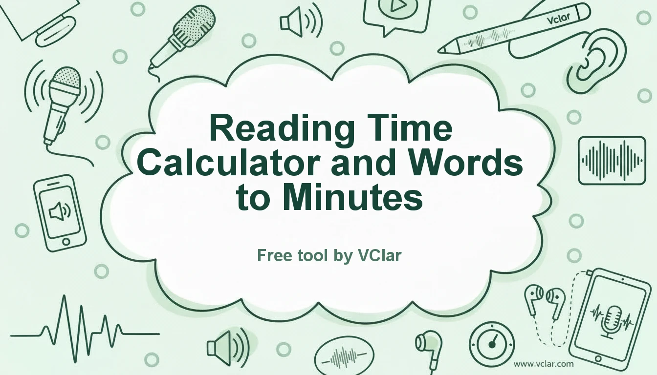 Reading time calculator and words to minutes tool for estimating article reading duration and reading speed