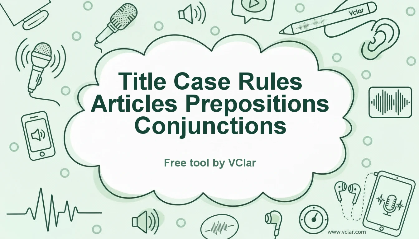 Title case rules for articles, prepositions, conjunctions, verbs, and pronouns when capitalizing a title