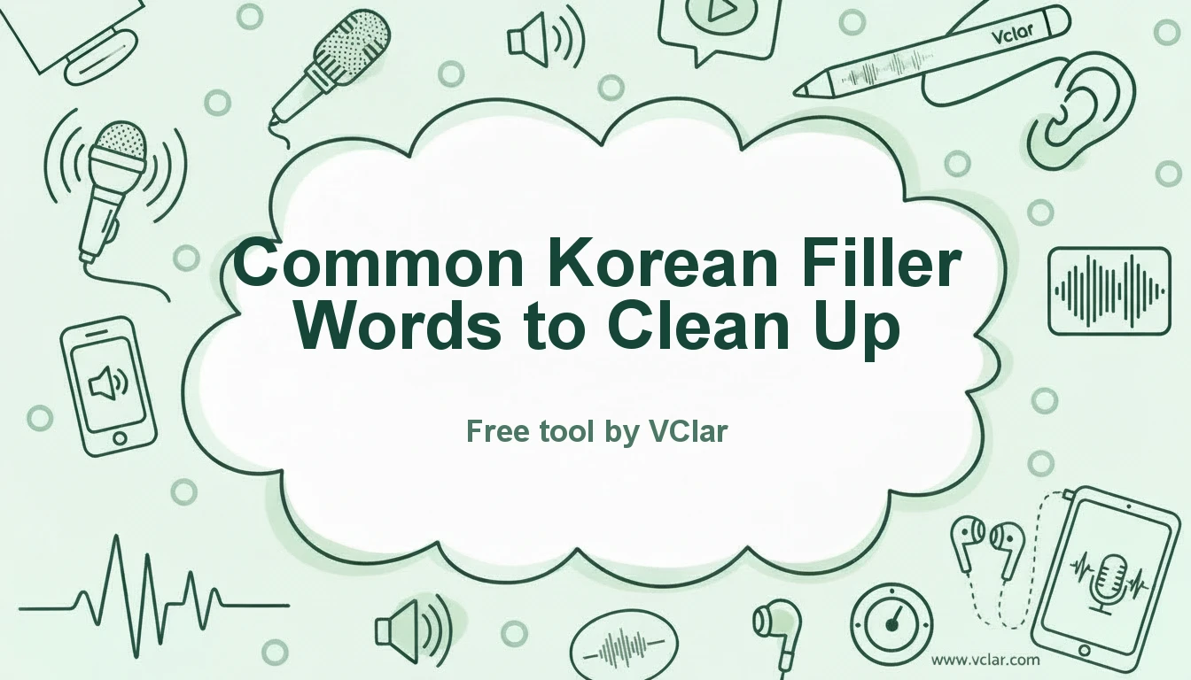Diagram of common Chinese filler words like 那个, 就是, 嗯, and 약간 being reduced in a voice message