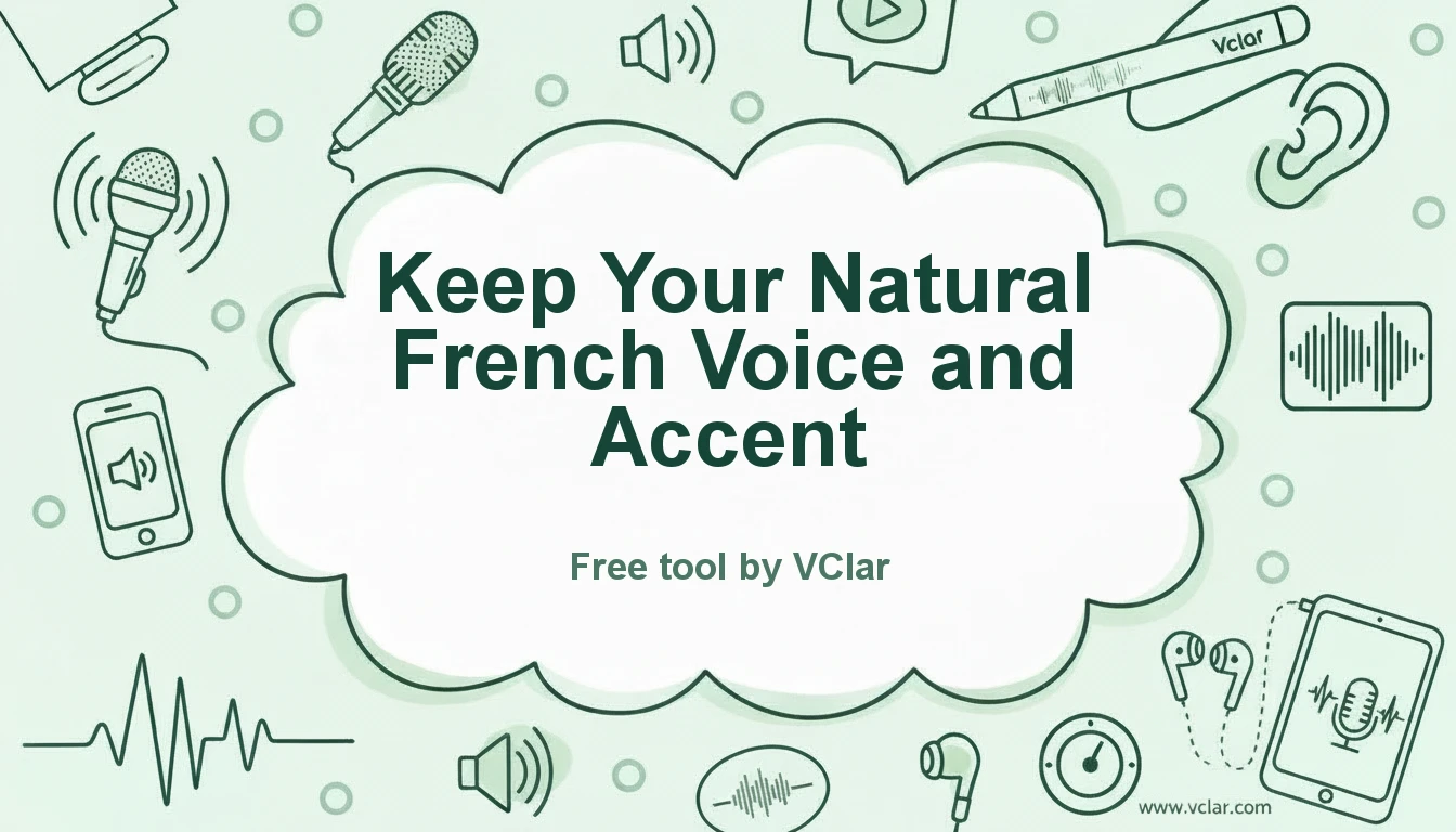 Diagram of French voice and accent preservation while filler and noise are reduced