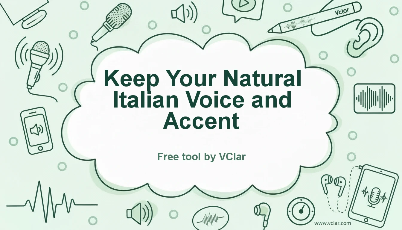 Diagram of Italian voice and accent preservation while filler and noise are reduced