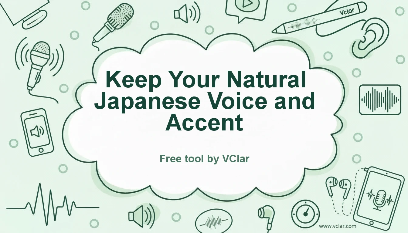 Diagram of Japanese voice and accent preservation while filler and noise are reduced