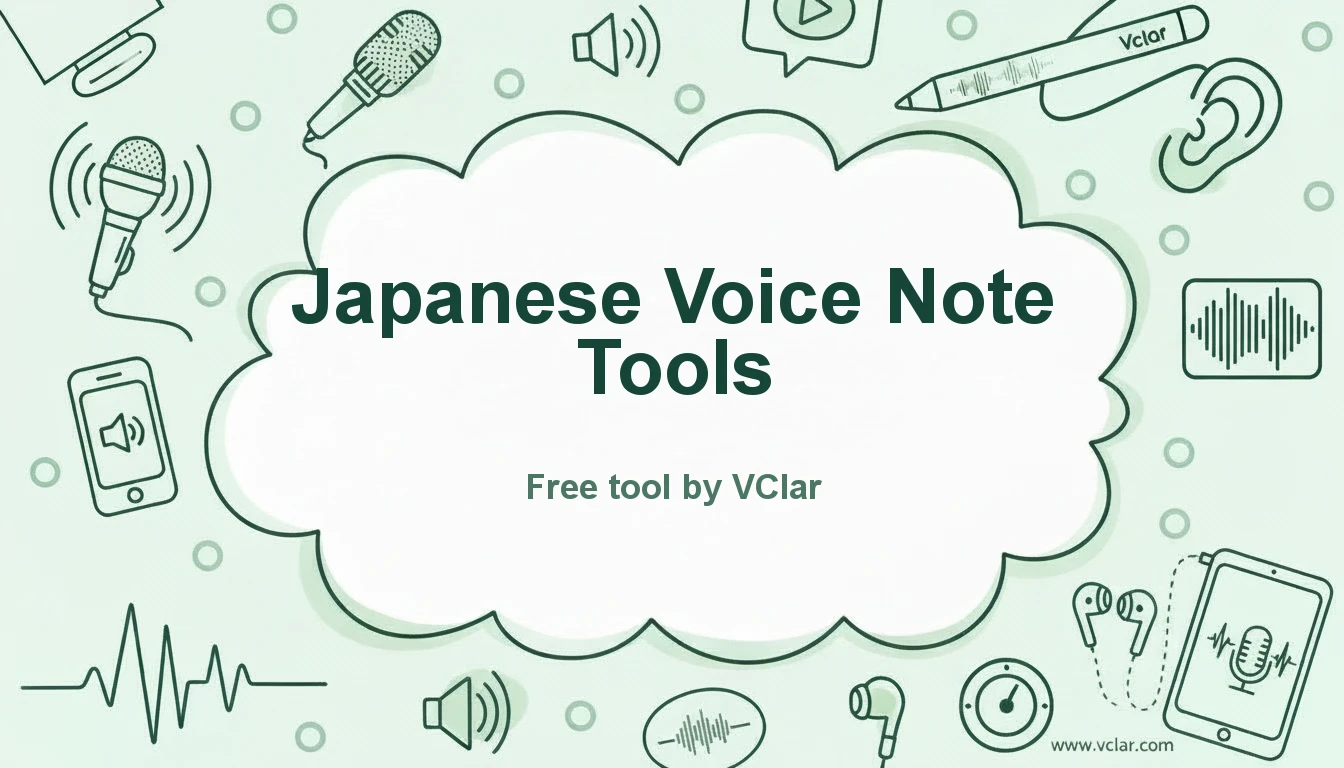 VClar Japanese voice message tools dashboard preview with grammar, filler words, and audio cleanup
