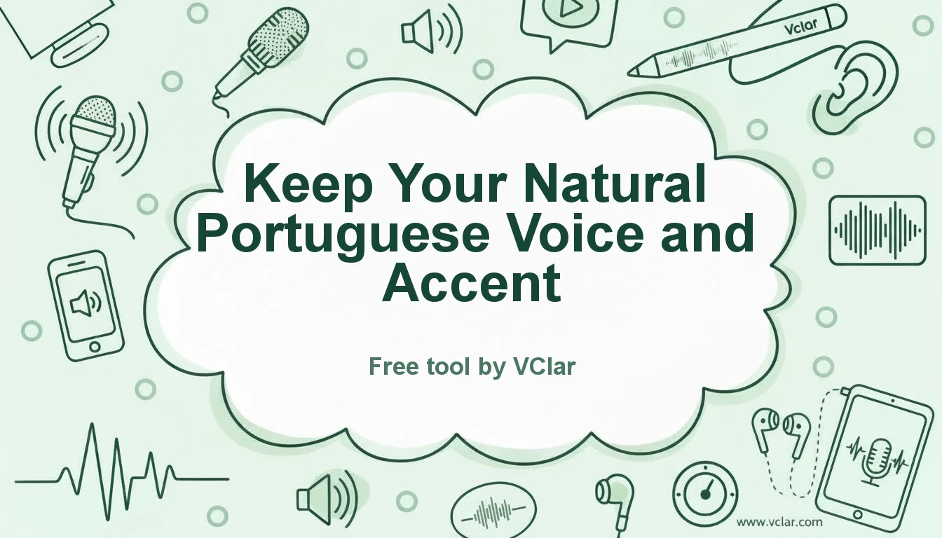 Diagram of Portuguese voice and accent preservation while filler and noise are reduced