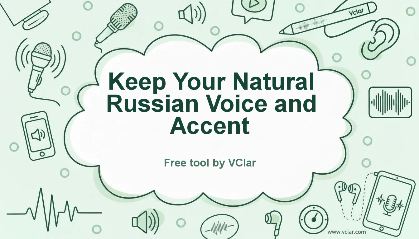 Diagram of Russian voice and accent preservation while filler and noise are reduced