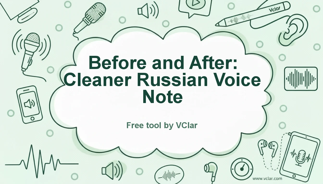 Before and after preview of a Russian voice message cleaned with VClar