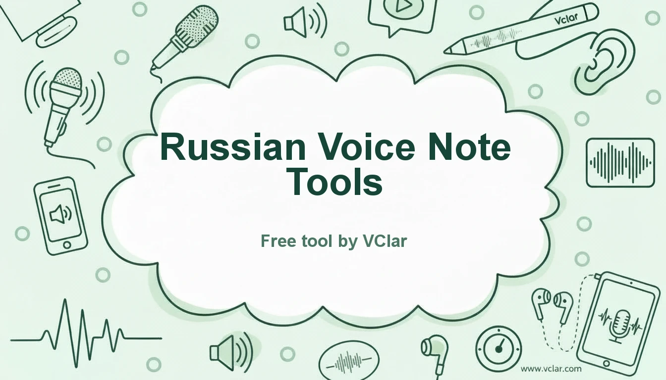 VClar Russian voice message tools dashboard preview with grammar, filler words, and audio cleanup