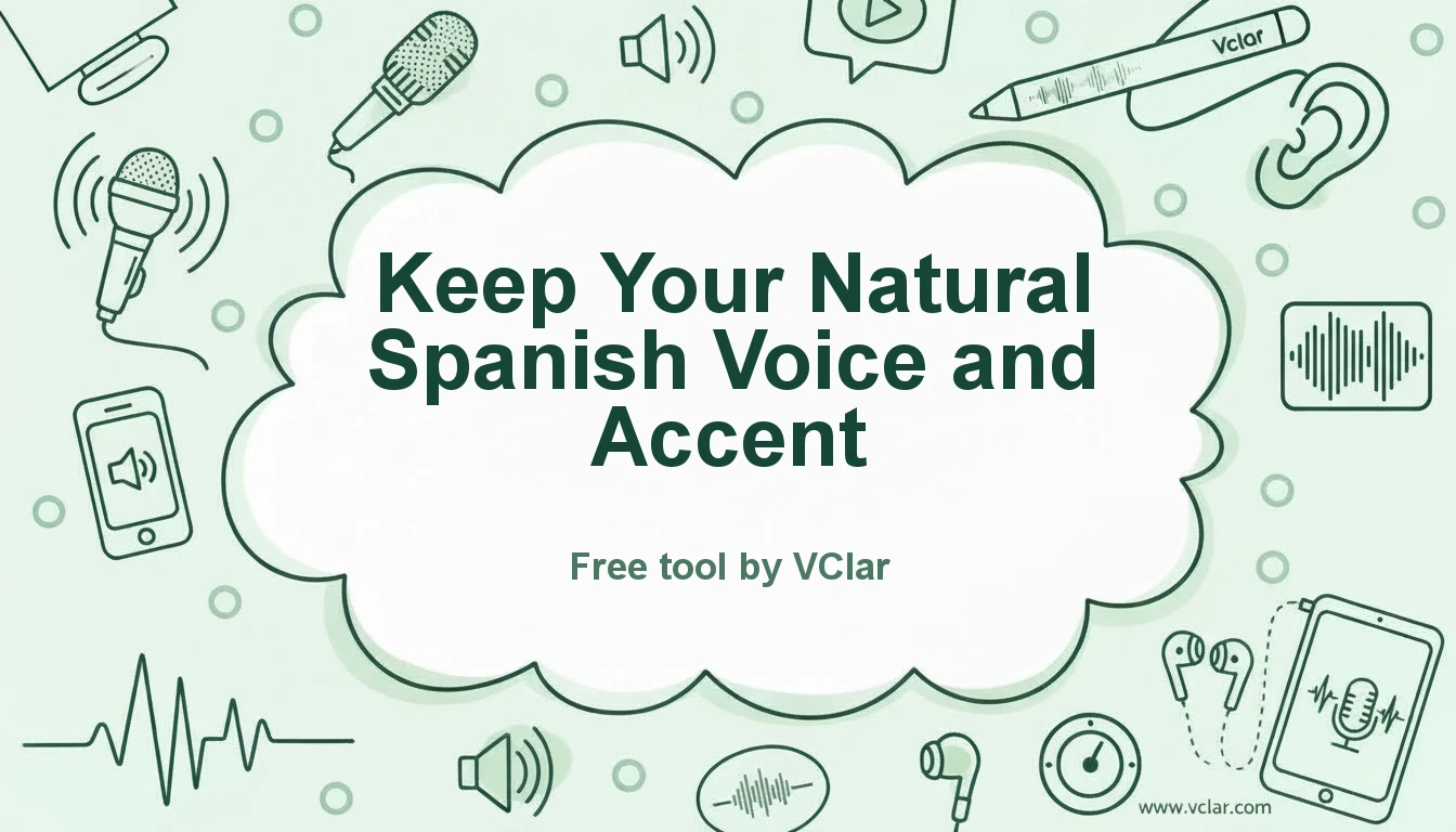 Diagram of Spanish voice and accent preservation while filler and noise are reduced