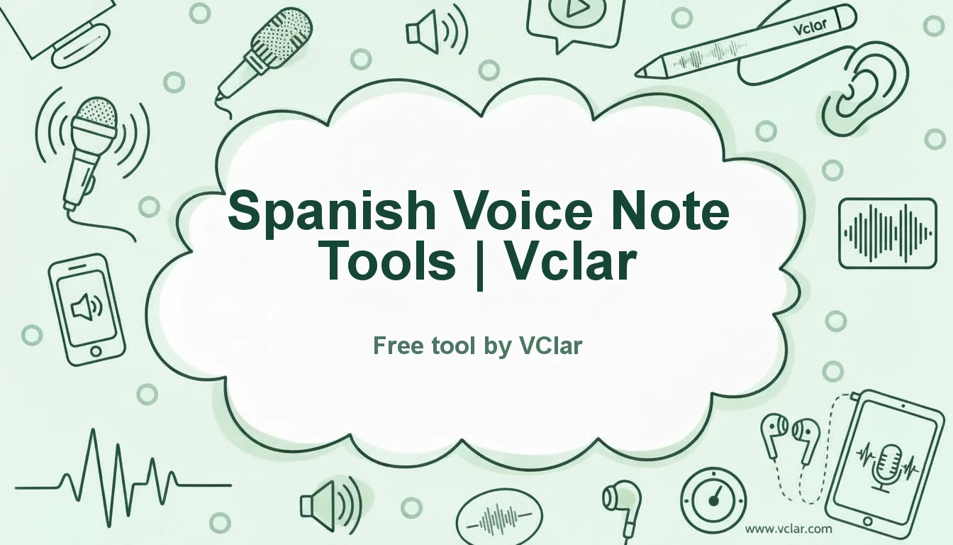 VClar Spanish voice message tools dashboard preview with grammar, filler words, and audio cleanup